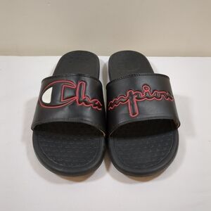 Champion mens Super Slide Split sandal black , slip on , size 9M